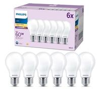 Pack de 6 ampoules LED - PHILIPS - E27 - 40W - Blanc chaud - Verre
