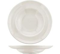 Pack de 6 assiettes rondes à manger, creuses et empilables 920g HENRY, plat à fruits et dessert, pâtes et soupe en porcelaine blanc - Dimension: 27 x 5.5 cm