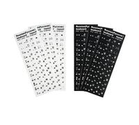 Pack de 6 Autocollants pour Clavier en Russe, Stickers Universels pour Claviers PC, Portables et Mac - Durable et Résistant à l'Eau, 3 Noir et 3 Blanc,Imperméable à l'eau et à l'huile
