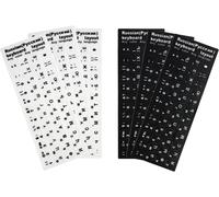 Pack de 6 Autocollants pour Clavier en Russe, Stickers Universels pour Claviers PC, Portables et Mac Durable et Résistant à l'Eau, 3 Noir et 3 Blanc,Imperméable à l'eau et à l'huile