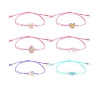 Pack De 6 Bracelets Enfant, Bracelets Dessin Animé Enfant, Bracelets Tressés, Bracelets D'Amitié, Bracelets Réglables pour Fille