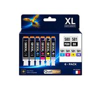 Pack de 6 Cartouches d'encre Générique CLI-581XXL - Multicolore Haute Capacité - Compatible Canon Pixma TS
