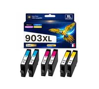 Pack de 6 Cartouches d'encre Générique compatible HP OfficeJet Pro 6960 6970 Référence 903XL 903 XL Multicolore 825 pages avec puce