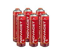 Pack de 6 Cartouches gaz 330g Kemper Butane Propane mix NOVACET 600ml Bonbonne gaz universelle valve 7/16 Rouge