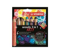 STABILO woody 3 in 1 ARTY Multicolore 6 pièce(s)
