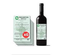 Pack de 6 Étiquettes de Vin autocollantes Humoristiques, Ordonnance, Evg, Etudiant en medecine, Anniversaire, humour décallé, Cadeau Original pour Cave à Vin, Mariage,Cadeau Départ en retraite