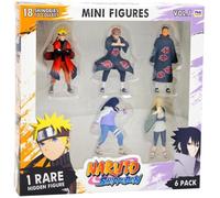 BANDAI - Naruto Shippuden - Pack 6 Mini-Figurines Dont 1 Rare cachée - Collection Figurines Naruto - Coffret de 6 Inclus 1 Personnage Shinobi aléatoire Surprise - Jouet Enfant 4 Ans et + - PMN2060