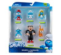 Pack de 6 figurines Les Schtroumpfs GARGAMEL VS Schtroumpfs - Comprend une Schtroumpfette de 5 cm, un Grand Schtroumpf à Lunettes, un Bébé Schtro