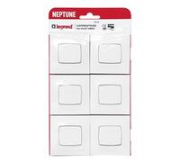 Pack de 6 interrupteurs Neptune - va-et-vient - blanc LEGRAND