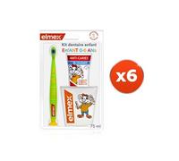 Pack de 6 - - Kit Dentaire Anti-Caries Enfants 0-6 Ans (1 Brosse à Dents Manuelle + 1 Dentifrice 0-6 Ans + Un Gobelet)