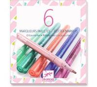 Djeco Marqueurs Couleurs - 6 marqueurs à paillettes multicolore (38877)