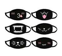 Pack De 6 Masques Mignons, Masques Anti-Poussière, Masques À Motifs Créatifs, Masques De Protection, Masques De Dessins Animés, Masques Réutilisables