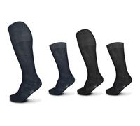 Pack de 6 paires de chaussettes Pompea : Long / 3x Noir + 3x Bleu / 39-41