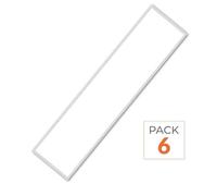 Pack de 6 - Panneau LED 120x30 40W 120lm/W Flicker Free Contour Blanc - Blanc Chaud 2300K - 3500K