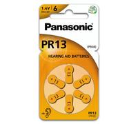 Panasonic Piles pour appareil auditif PR13 Zinc-Air 0% mercure (Hg) - Pack 6 Orange