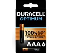 Pack de 6 piles Duracell Optimum AAA 1,5 V LR03 Noir Noir G