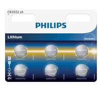 Pack de 6 piles Philips Lithium 3V CR2032/DL2032