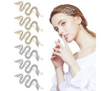 Pack De 6 Pinces À Cheveux Serpent, Pinces À Cheveux Décoratives Pour Filles, Pinces À Cheveux Serpent Cloutées De Diamants, Pinces À Cheveux Pour Filles, Accessoires Capillaires