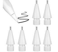 Pack de 6 pointes de crayon améliorées pour Apple Pencil 1ère/2ème génération et Logitech Crayon, plus longues de 0,78 mm de type stylo, pointe fine et contrôle précis