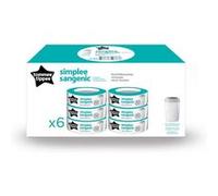 Tommee Tippee Recharges de Poubelle à Couches pour Simplee Sangenic, Protection Anti-Odeur et Anti-Germe, Lot de 6