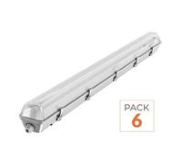 SILAMP Réglette étanche 150 cm double pour Tube LED T8 IP65 (Boitier vide) (Pack de 6)