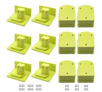 Pack de 6 supports de batterie et pack de 6 supports de montage d'outils en plastique compatibles avec les batteries Ryobi 18V - Robustes pour atelier et garage