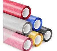 Pack De 6 Vinyles De Transfert Thermique À Paillettes, 30,5 X 91 Cm Vinyle Thermocollant Htv