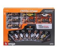Pack de 7 véhicules Bburago Formule 1 McLaren 1/43 avec un présentoir