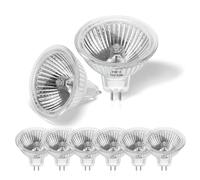 Pack de 8 Ampoule Halogene 50w 12v MR16, Spot Halogene GU5.3 Dimmable Blanc Chaud 2700K, 2 Broches Ampoules Halogène Couvercle en Verre Pour Plafonnier, Pour Plafonnier, Eclairage Sur Rail Encastré