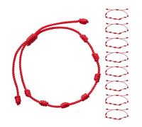 Pack De 8 Bracelets En Corde Rouge - Tissés à La Main, Réglables En Tissu, D'Amitié Pour Femmes