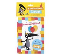 Auzou – Cartes d'anniversaire Loup – Pack de 8 avec 8 enveloppes
