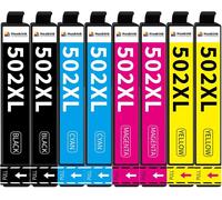 Pack de 8 Cartouches d'encre 502XL compatibles 502 XL pour imprimantes Workforce WF-2865/WF-2880/WF-2885, Expression Home XP-5105/ XP-5150/XP-5155, 2 x Noir, 2 x Cyan, 2 x Magenta, 2 x Jaune