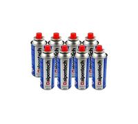 ALPENTECH - Pack de 8 Cartouches Gaz Butane 250 g - Clipsables Anti-Fuite (TUV/UN2037) - Usages : Réchaud, Camping, Chalumeau, Lanterne et Désherbage.