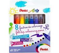 Pentel Feutres de coloriage Pointe large Multicolore Pack de 8 G