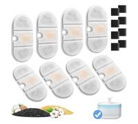 Pack de 8 Filtres de Remplacement pour Capsule Fontaine à Eau Chat PLWF002, Feriva Filtre Fontaine Eau Chat, Système de Triple Filtration