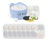 Pack de 8 Filtres pour Fontaine à Eau Chat, Compatibles Catit Pixi 43717, Triple Filtration pour Eau Pure et Propre, Adapté aux Animaux de 2,5 L, Durée Optimale jusqu'à 4 Semaines