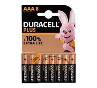 Pack de 8 piles alcalines AAA Duracell Plus, 1.5V LR03