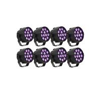 Pack de 8 Projecteurs Par PAR-MINI-UV - 18x1W DMX LED UV Stroboscope Lumière Dj Fête Club Bar Discothèque