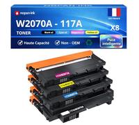 Pack de 8 Toners Compatible pour HP 117A W2070A W2071A W2072A W2073A Noir et Couleurs