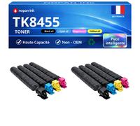 Pack de 8 Toners compatible pour Kyocera TK-8455 Noir et Couleurs NOPAN-INK