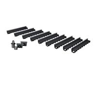 Pack de 9 Caniveaux Extérieurs MEAPARK - Grille à Fente en PP Recyclé + Profil E-Blade S en Inox - Drainage Terrasse, Piscine, Jardin 15 Piéton - Largeur utile 10 cm