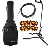 Pack de Accessoires Guitare Electrique Etui Support 62-70cm Plectres Cable Jack