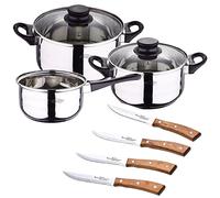 Pack de batterie de cuisine à 5 pièces + 4pc Set Chuleteros Couteaux