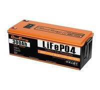 Pack de batterie de secours Cloudenergy 24V 300Ah LiFePO4 7680Wh d'énergie 6000+ cycles BMS 200A intégré écran LCD Orange + noir G