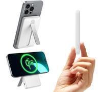 Pack De Batterie Magsafe Certifié Qi2, Chargeur Portable À Charge Rapide 5 000 Mah 15 W Avec Béquille, Banque Externe Ultra-Compacte De 0,60 Po, Câble Usb-C Pour Iphone 16/15/14/13/12, Blanc[Z1148]