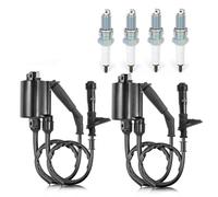 Pack de bobine d'allumage et bougie d'allumage avec plafond compatible avec 1988 2007 VT600 VLX 600 Remplacement Part 30510 MM8 003