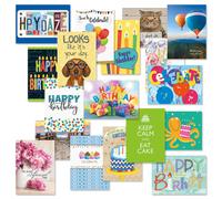 Pack de cartes de v ux Mega Happy Birthday - Ensemble de 36, 18 mod les, grandes enveloppes 5 x 7 pouces incluses par Current
