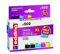 Pack de cartouches compatible Edding edding 502 noir, cyan, magenta, jaune - remplace Canon PGI-550PGBK XL, CLI-551 C,M,