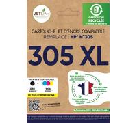 Pack de cartouches d'encre compatible noir + 3 couleurs 305 XL JETLINE