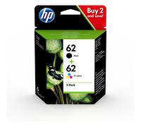 HP 62 pack de 2 cartouches authentiques d'encre noire / trois couleurs